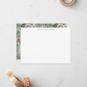 Giraffe Tropical Leaf Personalized Stationery  ノートカード (正面/裏面インサイチュ)