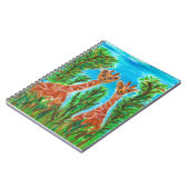 Giraffe Twins – Whimsical Animal Art Notebook ノートブック (左側)