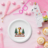 Giraffe Ugly Christmas Sweaters Funny Santa Hat Li ペーパープレート (パーティー)