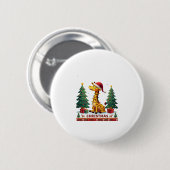 Giraffe Ugly Christmas Sweaters Funny Santa Hat Li 缶バッジ (正面&裏面)