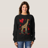 Giraffe Valentine s Day heart Animals スウェットシャツ (正面フル)