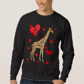 Giraffe Valentine s Day heart Animals スウェットシャツ (正面)