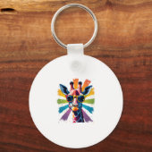 Giraffe Vintage Sunglasses Funny African Animal Lo キーホルダー (正面)