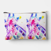 Giraffe Watercolor Painting Purple Blue Girls アクセサリーポーチ (裏面)
