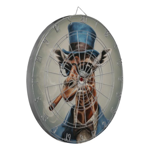 Giraffe wearing a top hat smoking a cigar ダーツボード (正面左)