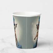 Giraffe wearing a top hat smoking a cigar 紙コップ (右)