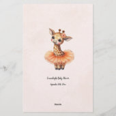 Giraffe What's In Your Purse Baby Shower Game Card 便箋 (裏面)
