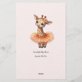 Giraffe Who Knows Mommy Best Baby Shower Game Card 便箋 (裏面)