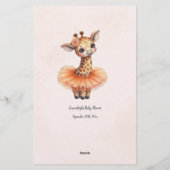 Giraffe Who's My Mommy Baby Shower Game Card 便箋 (裏面)