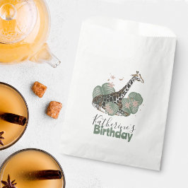 Giraffe Wild Jungle Botanical Animal Birthday  フェイバーバッグ