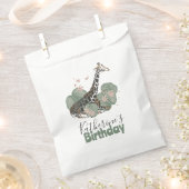Giraffe Wild Jungle Botanical Animal Birthday フェイバーバッグ (クリップ留めされた状態)