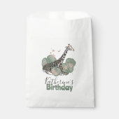 Giraffe Wild Jungle Botanical Animal Birthday フェイバーバッグ (正面)