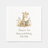 Giraffe with Book Chapter One 1st Birthday Party  スタンダードカクテルナプキン (正面)