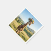 Giraffe with Floral Crown スタンダードカクテルナプキン (角)