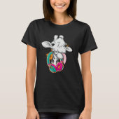 Giraffe with Headphones Wild Animals Tシャツ (正面)