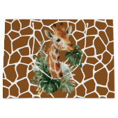 Giraffe With Palms ラージペーパーバッグ (正面)