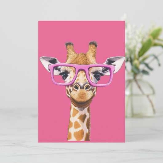 Giraffe with Pink Glasses 招待状 (スタンド正面)