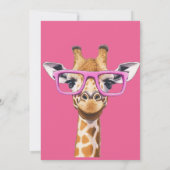 Giraffe with Pink Glasses 招待状 (裏面)