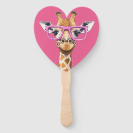 Giraffe with Pink Glasses Favors ハンドファン