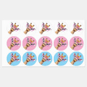 Giraffe with Pink Glasses Sticker Set Cute Animal ラベル (シート)