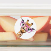 Giraffe with Pink Glasses Sticker Set Cute Animal  ラベル (貼付)