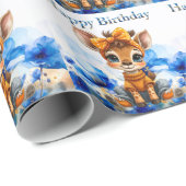 Giraffe with polka dot bow Happy Birthday ラッピングペーパー (ロールコーナー)