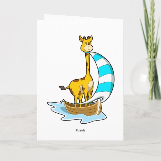 Giraffe with Sailing boat カード (裏面)