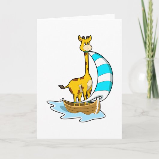 Giraffe with Sailing boat カード (正面)