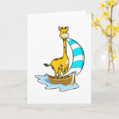 Giraffe with Sailing boat カード (黄色い花)