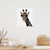 Giraffe With Steampunk Sunglasses Goggles ポスター (キッチン)