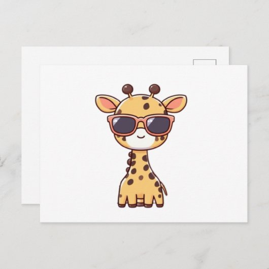 Giraffe with sunglasses ポストカード (正面/裏面)