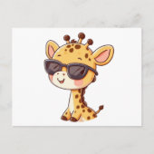 Giraffe with sunglasses ポストカード (正面)
