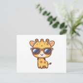Giraffe with sunglasses ポストカード (スタンド正面)