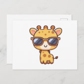Giraffe with sunglasses ポストカード (正面/裏面)