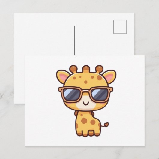 Giraffe with sunglasses ポストカード (正面/裏面)