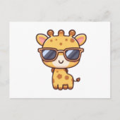 Giraffe with sunglasses ポストカード (正面)