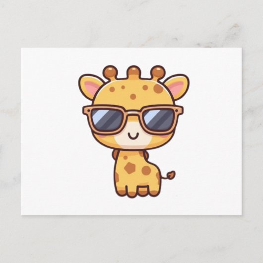 Giraffe with sunglasses ポストカード (正面)