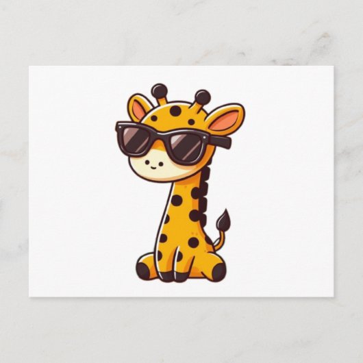 Giraffe with sunglasses ポストカード (正面)