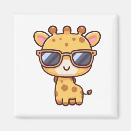 Giraffe with sunglasses マグネット (正面)