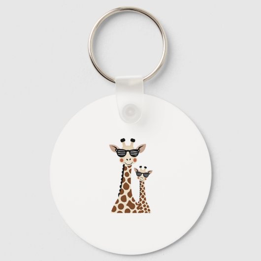 Giraffe with Sunglasses Jungle Safari Animal Giraf キーホルダー (正面)