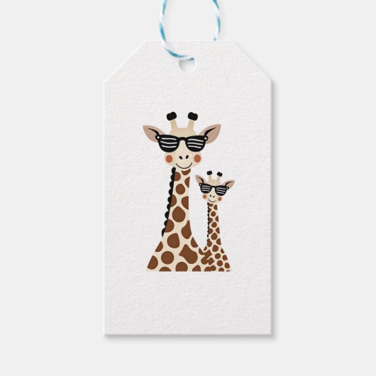 Giraffe with Sunglasses Jungle Safari Animal Giraf ギフトタグ (正面)