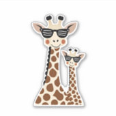 Giraffe with Sunglasses Jungle Safari Animal Giraf シール (正面)