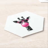 Giraffe Women Giraffe Face with Sunglasses Wild An ペーパーコースター (アングル)