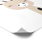Giraffe Woodland Animal  Nursery Wall Art ポスター (角)