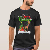 Giraffe  Xmas Decorations Santa Giraffe Christmas Tシャツ (正面)