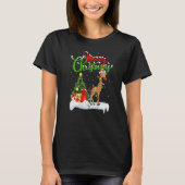 Giraffe  Xmas Decorations Santa Giraffe Christmas Tシャツ (正面)