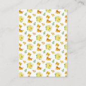Giraffe Yellow Floral Baby Shower Book Request エンクロージャーカード (裏面)
