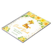 Giraffe Yellow Floral Baby Shower Guest Book ノートブック (左側)