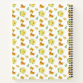 Giraffe Yellow Floral Baby Shower Guest Book ノートブック (裏面)