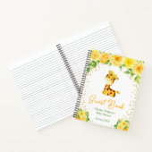 Giraffe Yellow Floral Baby Shower Guest Book ノートブック (内部)